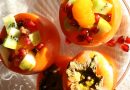 fruit salad with persimmon